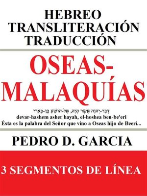 cover image of Oseas-Malaquías--Hebreo Transliteración Traducción